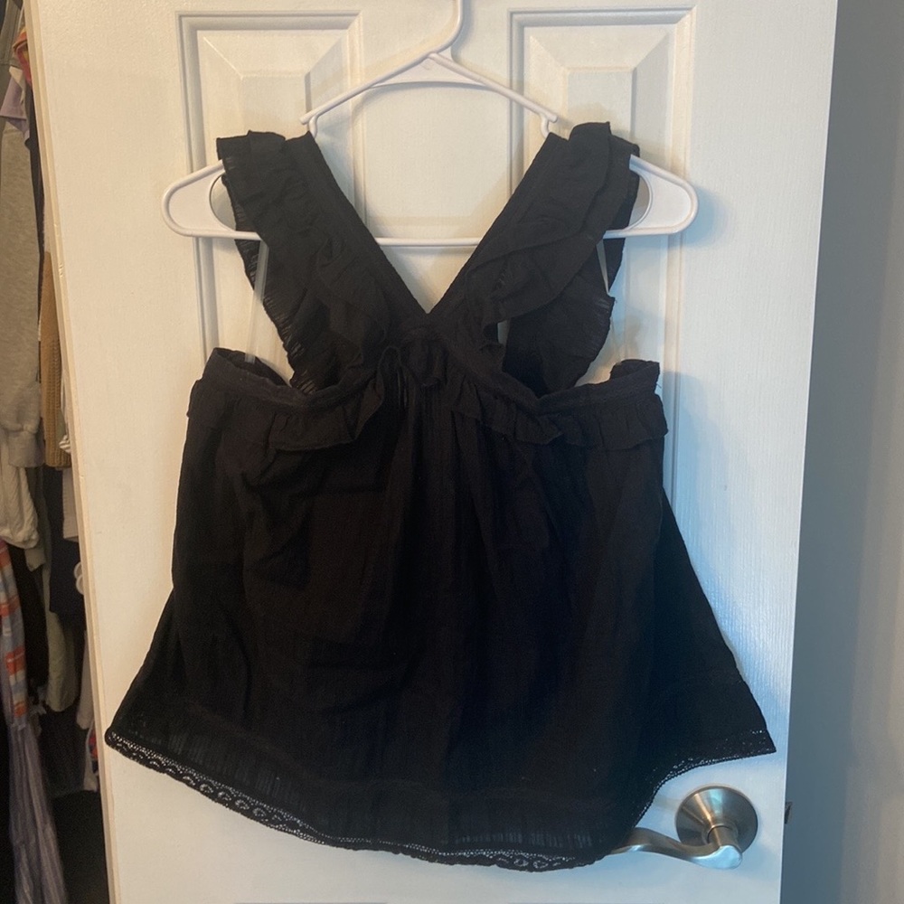 Black Melrose and Market black ruffle detail blouse